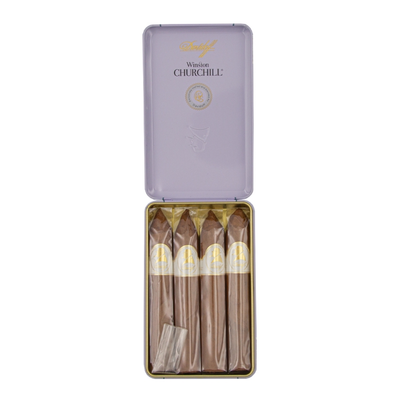 otwarta różowa puszka z cygarami marki davidoff