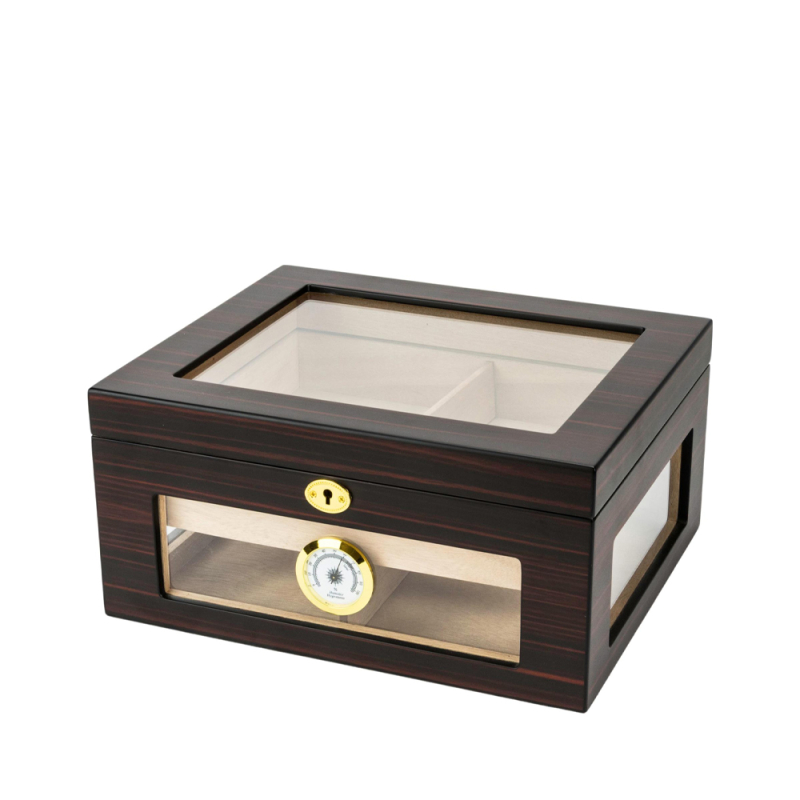 przeszklony na ściankach humidor na 30-40 cygar