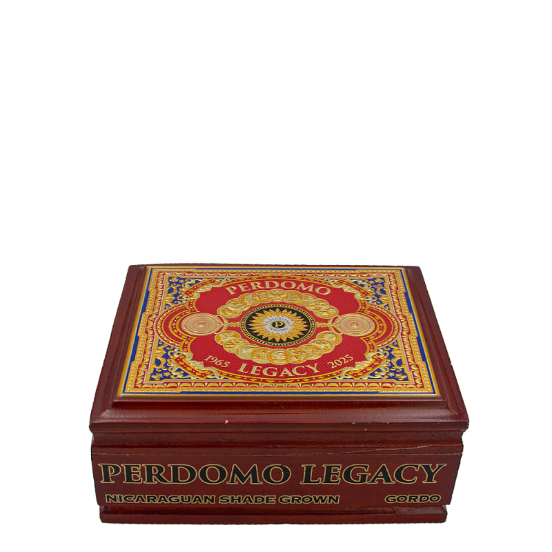 kolorowe unikatowe pudełko z cygarami w środku marki Perdomo Legacy
