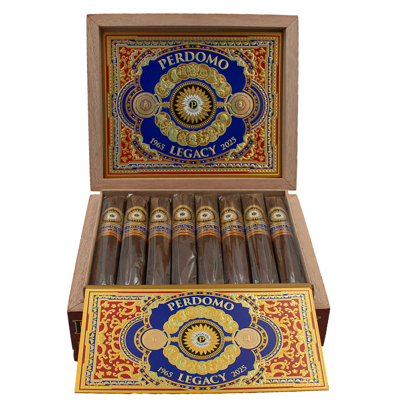 wypełnione cygarami marki Perdomo drewniane pudełko w wielu kolorach