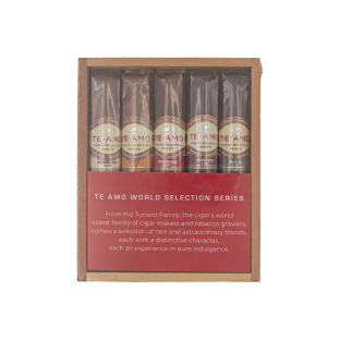 klasyczny sampler te amo z trzema cygarami w tym samym formacie ale zbudowanych z innych tytoni, pomysł na prezent