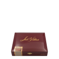 czerwono ciemne pudełko wykonane z drewna ze złotym napisem Las Villas