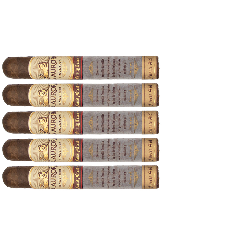 zestaw pięciu cygar La Aurora Family Creed Series Fuerte Sol Robusto