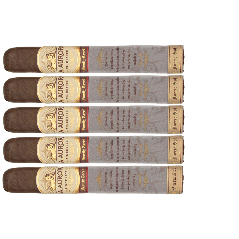 zestaw pięciu cygar La Aurora Family Creed Series Fuerte Sol Toro