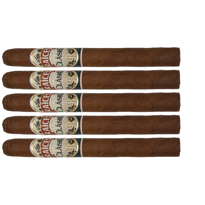 zestaw pięciu dużych cygar Raices Cubanas Clasico Churchill