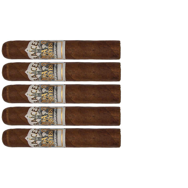 zestaw pięciu cygar Raices Cubanas Liga de Reyes Robusto o średniej mocy
