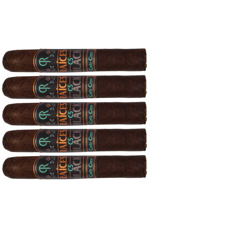 zestaw pięciu mocnych cygar Raices Cubanas C5 Black Robusto