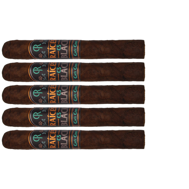 zestaw pięciu cygar w dużym rozmiarze Raices Cubanas C5 Black Toro