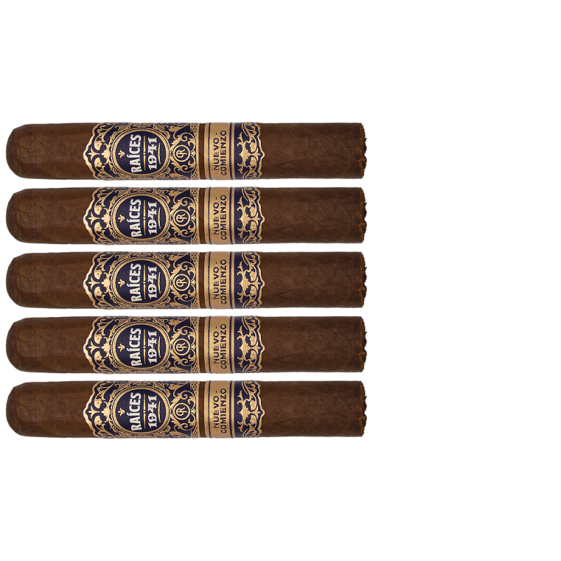 pięć cygar Raices Cubanas 1941 Nuevo Comienzo Robusto o średniej do pełnej mocy