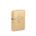 Złota zapalniczka Zippo Serpent Design z wyciętym motywem węża na powierzchni obudowy