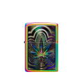 Kolorowa Zippo Metallic Leaf z hipnotyzującym wzorem roślinnym o psychodelicznym charakterze