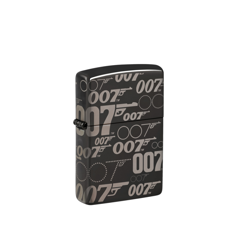 Czarna zapalniczka Zippo Bond BT 007 Gun Logo z charakterystycznym motywem pistoletu