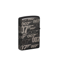 Zippo Bond BT 007 Gun Logo z kontrastowym motywem pistoletu na czarnej obudowie