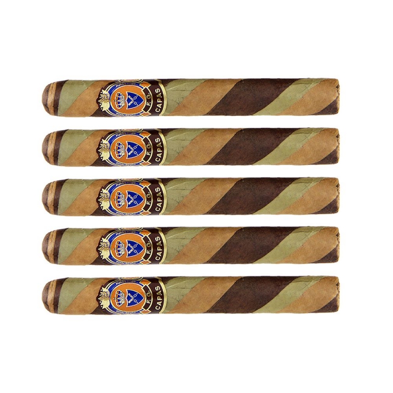 5 cygar marki felipe gregorio owinięte liśćmi tytoniu w trzech kolorach
