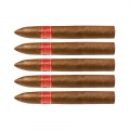 5 cygar w formacie torpedo z eleganckim czerwonym pierścieniem z logo partagas