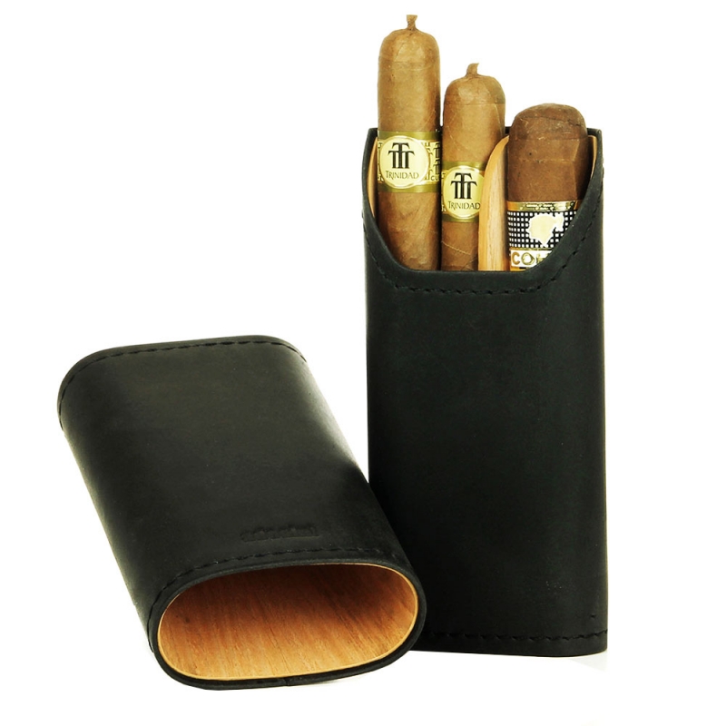 stylowe skórzane etui na cygara adorini, upominekdla palacza