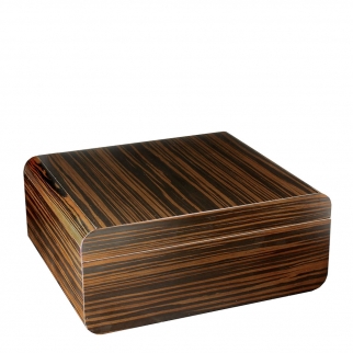drewniany z wykończeniem brązowym w połysku humidor na 50 cygar