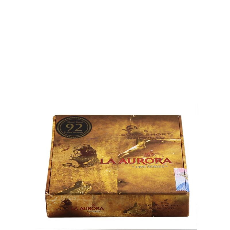 brązowawe kartonowe pudełko z logo la aurora 1495