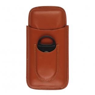duże brązowe etui na 3 cygara