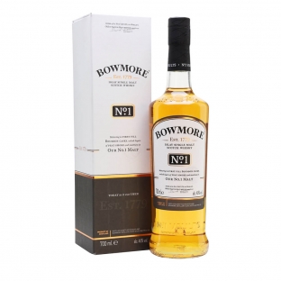 dymna whisky Islay, Bowmore No.1 w kartoniku