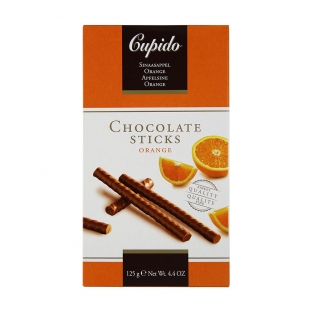 paluszki czekoladowe o smaku pomarańczowym firmy cupido