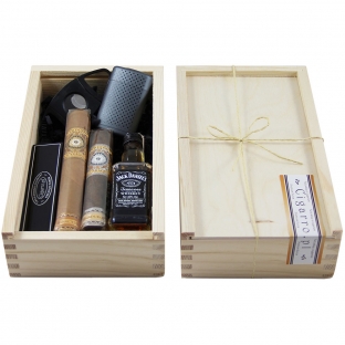 zestaw prezentowy cigarro.pl z cygarami perdomo oraz whisky
