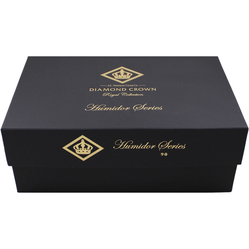 czarne pudełko na humidor z logo diamond crown
