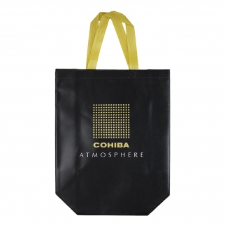 czarna torba na zakupy z logo marki cygarowej cohiba