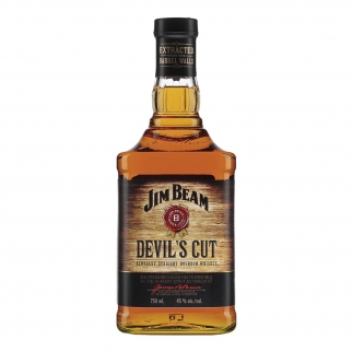 Jim Beam Devils Cut w kwadratowej butelce ze starzoną etykietą