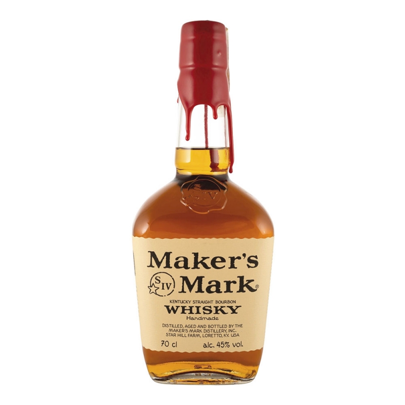 Bourbon Makers Mark w zalakowanej  butelce amerykański burbon pełen słodyczy
