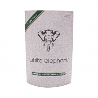opakowanie 250 sztuk filtrów do fajek White Elephant Natural Meerschaum z sepolitem