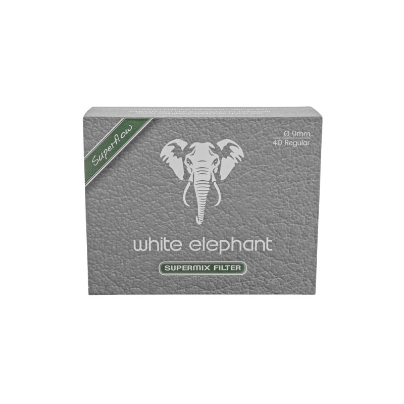 pudełko z 40 sztukami filtrów do fajek white elephant supermix