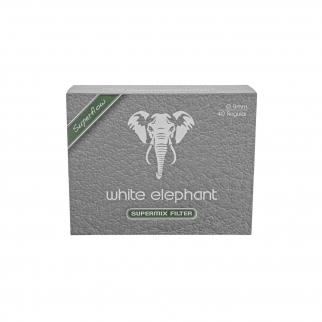 pudełko z 40 sztukami filtrów do fajek white elephant supermix