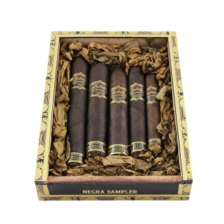 sampler 5 cygar w ciemnej pokrywie maduro wyłożony pięknymi liśćmi tytoniu