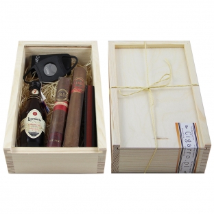 skrzyneczka z cygarami aliados i rumem legendario