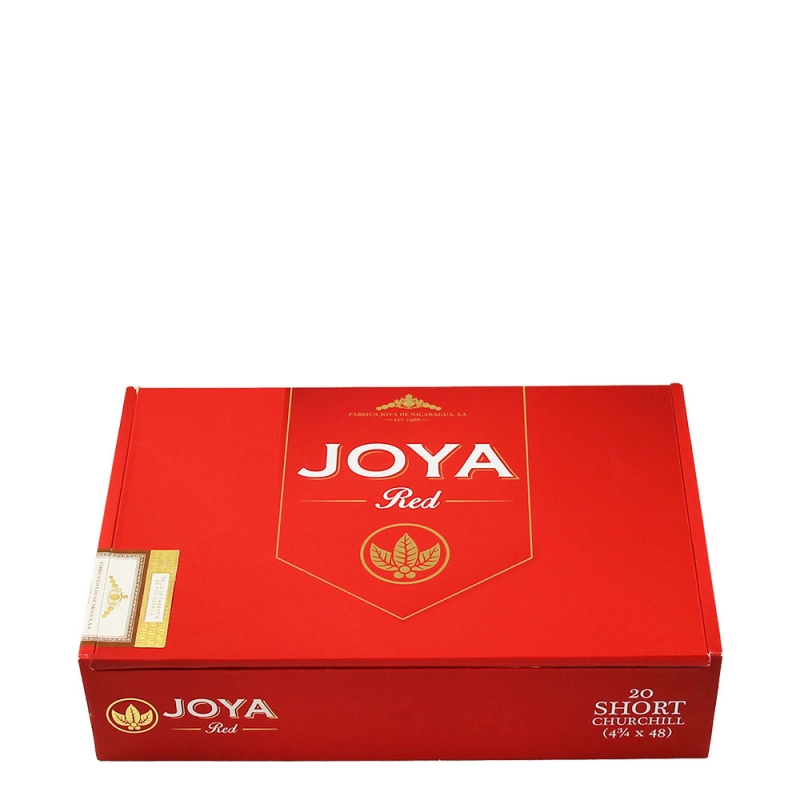 czerwone pudełko z logo marki joya