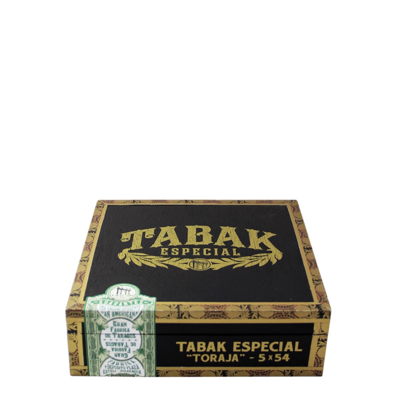 czarna skrzynka ze złotym logo tabak especial od drew estate