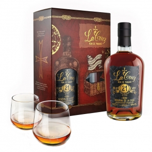 Rum La Cruz 21 YO 40%, 0,7l + 2 szklanki
