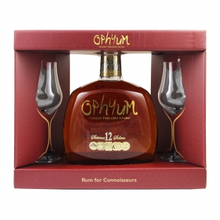 stylowy zestaw na prezent rum i dwa kieliszki