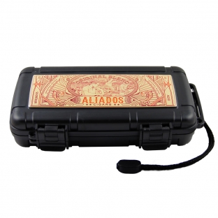 plastikowy humidor z logo marki cygarowej aliados