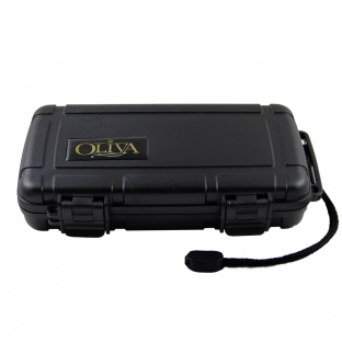 czarny plastikowy humidor z logo oliva