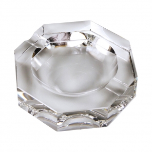 ośmiokątna popielnica na dwa cygara wykonana ze szkła