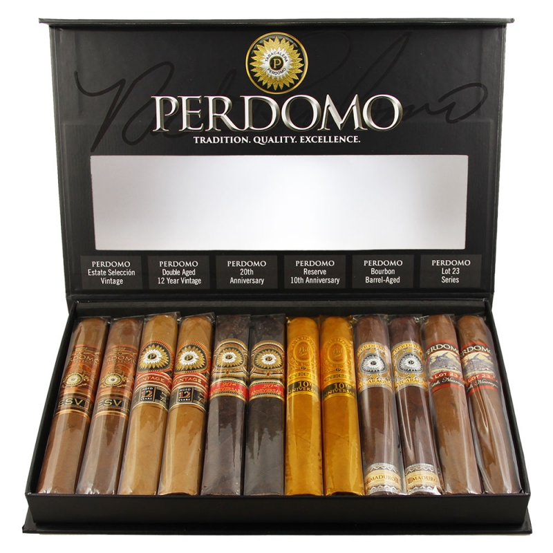 sampler 12 cygar perdomo w czarnym stylowym opakowaniu