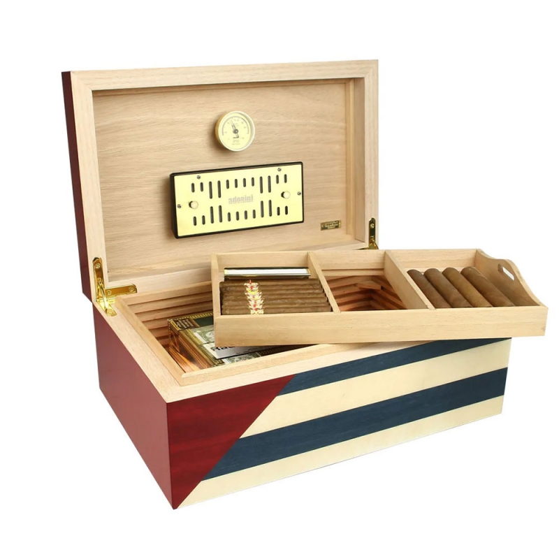 pudełko na cygara z nawilżaczem i higrometrem elegancki prezent dla konesera