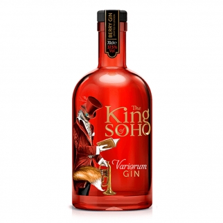 gin King of Soho w czerwonej ozdobnej butelce
