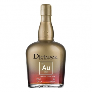 złota butelka rumu Dictador XO Aurum