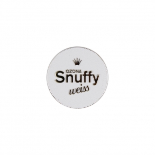 okrągłe białe pudełko z tabaką ozona snuffy