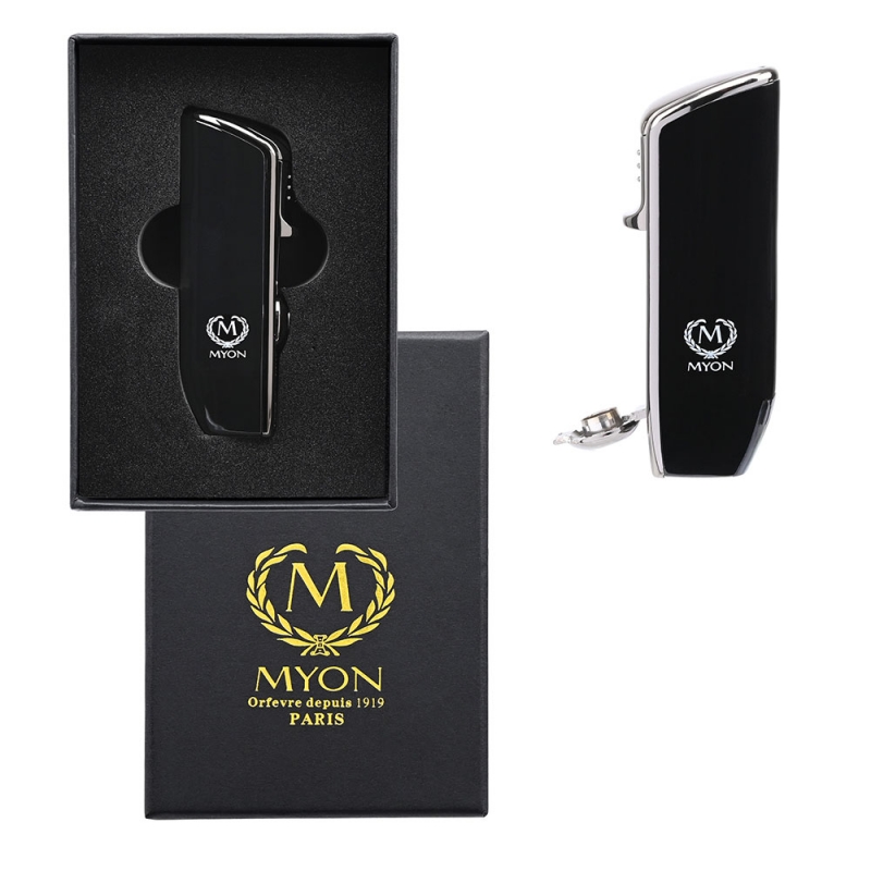 zapalniczka zapakowana w stylowe pudełko z logo marki myon