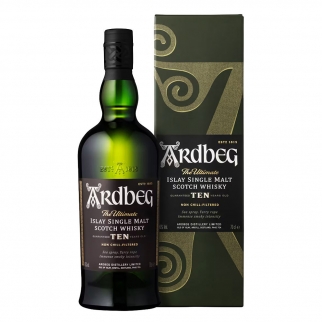 butelka 10 letniej whisky torfowej ardbeg