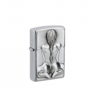 designerska zapalniczka z emblematem kobiety widzianej od tyłu